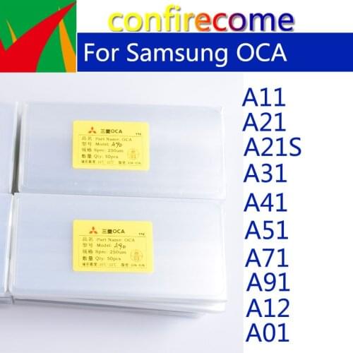 100Pcs/Lot OCA Optical Clear Adhesive For Samsung Galaxy A11 A21 A31 A41 A51 A71 A91 A21S A01 A12 For Mitsubishi Film OCA Glue