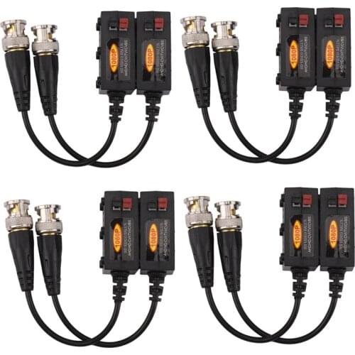 1080P AHD/HD-CVI/TVI/CVBS Passive HD Video Balun Transmitter 4 Pairs (UTP Up to 350M-600M)