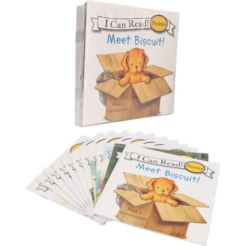 12Pcs/set Biscuit Dog Series Picture Book Baby Kids English Cartoon Books Children Learn Words Educational Reading Book