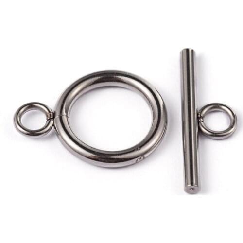 20pcs(=10 Set) 304 Stainless Steel Ring Toggle clasps hooks for jewelry findings Tbars Decoration Accessories Toggle: 19x14x2mm