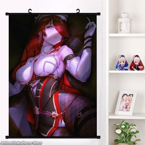 2021 Game Genshin Impact Rosaria Sexy Girl Cosplay Poster Wall Scroll Painting Mural Fashion Home Decor Collection Art Gift