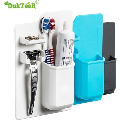 2021New Mighty Silicone Toothbrush Toothpaste Holder Storage Bathroom Accessories Set Organizer Mirror Shower Creative