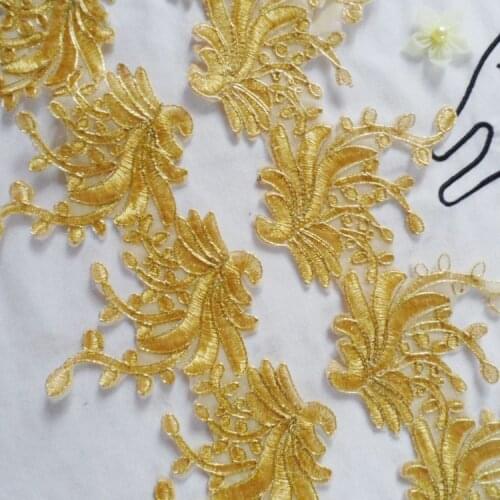 360cm*10 cm DIY accessories lace dress gold thread embroidery lace 10cm wide lace iron Patch stickers