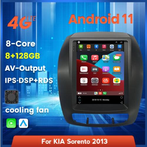 4G LTE Android 11 For Kia Sorento 2013 2014 Tesla Type Multimedia Stereo Car DVD Player Navigation GPS Radio Carplay IPS DSP