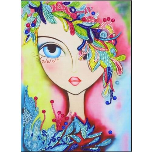 5D DIY Special-Shaped Gemstone Cartoon Beauty Cross Stitch Rhinestone Mosaic Wall Decoration Home Diamond Painting XN394