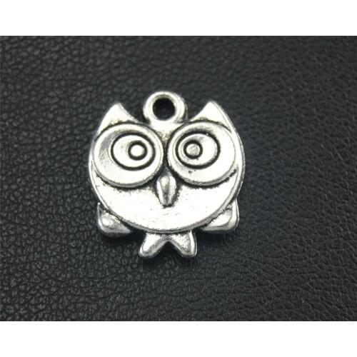 25pcs Silver Color owl Charm Pendant DIY Jewelry Making Findings 20x15mm A1788