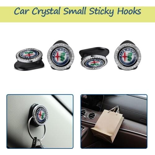 ABS Car Emblem Hook Sticker Fastener Clip Storage For Alfa Romeo Giulia Stelvio GT Mito 147 156 159 4C 8C 164 166 Tonale Stelvio