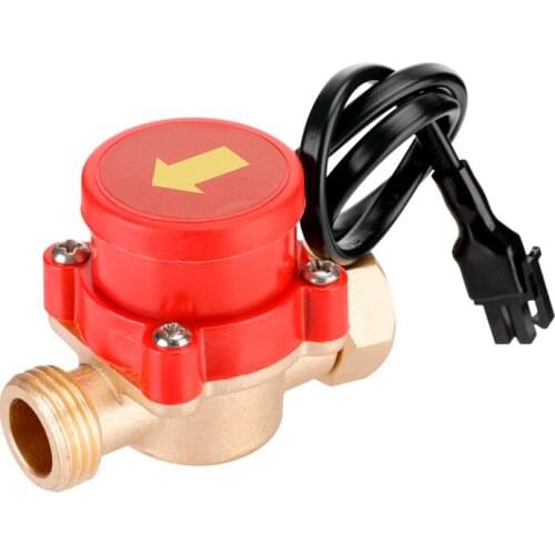 1/2 Inch Water Pump Flow Sensor Switch Liquid Booster Solar Heater Brass Magnetic Pressure Automatic Control Valve Part 90W-100W