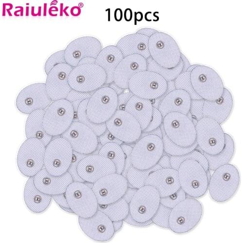 100pcs 3*4.5cm 3.5mm Plug Reusable Tens Electrode Pad Electrical Muscle Stimulator Pulse Digital Acupuncture Therapy Massager
