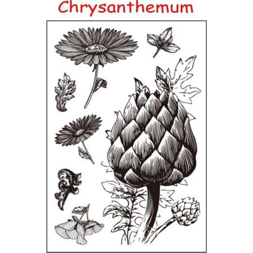 MESOPOTAMIA DIY Scrapbooking Photo Album Transparent Clear Silicone Chrysanthemum Flower Stamp/Seal for Decorative Stamps