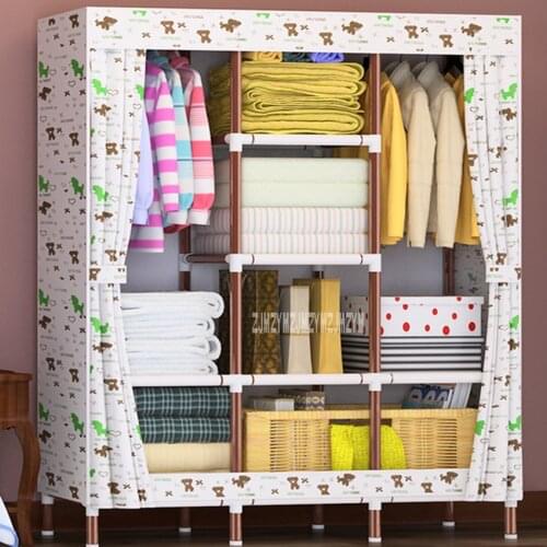 HR-39 Assembly 25mm Steel Pipe Oxford Cloth Closet Modern Wardrobe Thickened Storage Cabinet Large Capacity Cloth Garderobe