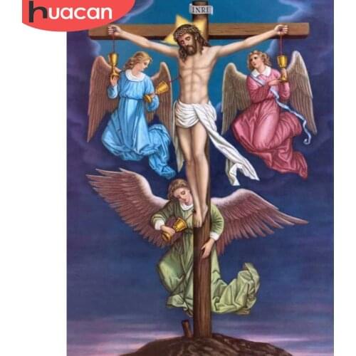 HUACAN Full Square/Round Diamond Painting Religion Christian 5D DIY Diamond Embroidery Jesus Mosaic Cross Stitch Craft Kit