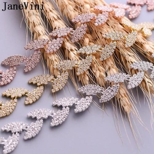 JaneVini Rhinestone Wedding Dress Belts Women Beaded Rose Gold Silver Metal Bridal Belt Sash Ribbon cinturones de mujer 2020