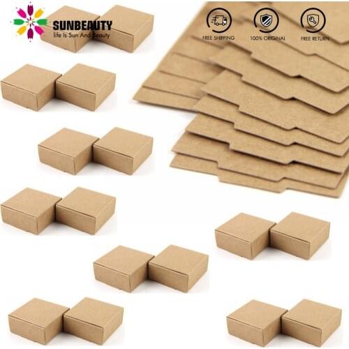 50pc Cardboard Mini Box DIY Vintage Kraft Paper Box Soap Jewelry Gift Box Candy for Christmas Decorations Event Party Supplies