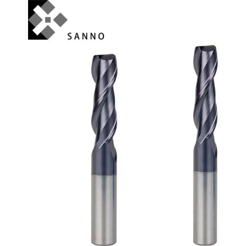 HRC50 cnc slot tungsten steel end mills 2 flutes straight shank square carbide milling cutter for roughing