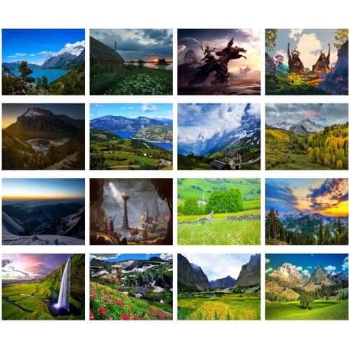 Beautiful Landscape DIY Diamond Painting Home Decoration Wall Art Mountain Waterfall Natural Mosaic Sticker Diamond Embroidery