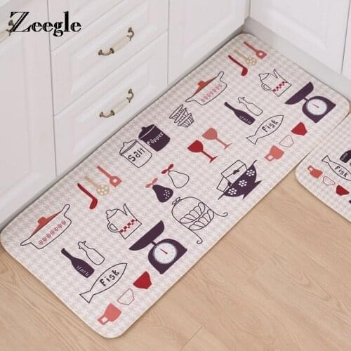 Cooking Utensil Printed Kitchen Rugs Entrance Mats Home Decor Dining Room Table Floor Mats Door Mats Non-slip Bedroom Carpets