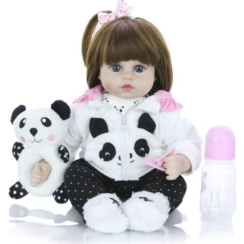 Reborn boneca 18" 48cm soft silicone vinyl reborn baby dolls toys for children birthday gift bebes reborn toddler doll