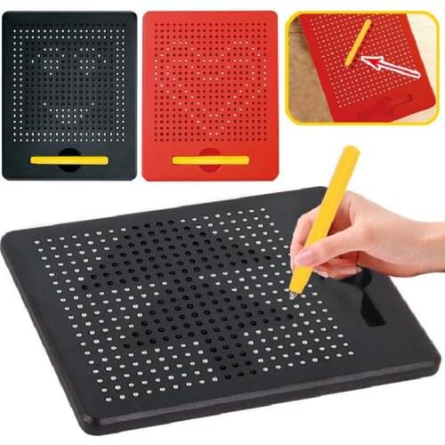 Magnetic Tablet Magnet Pad Drawing Board Steel Bead Stylus Pen Pop Bead Learning Educational Writing Toys For Children Gift