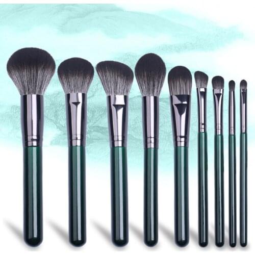 Brand 9 Pcs BASF Quick-Drying Fiber Wool Makeup Brush Set Loose Powder Blush Contour Blend Cosmetic Make up Tool Kit Maquillaje