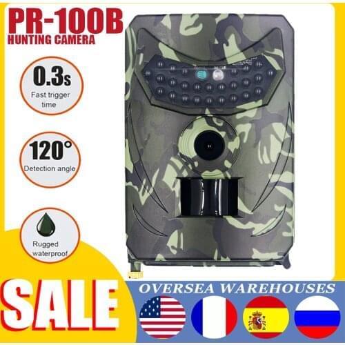 Hunting Trail Camera Outdoor Waterproof 110 Degree Wide Angle Trail Camera 12MP 1080P Trigger Time Scouting Track Cameras PR100B