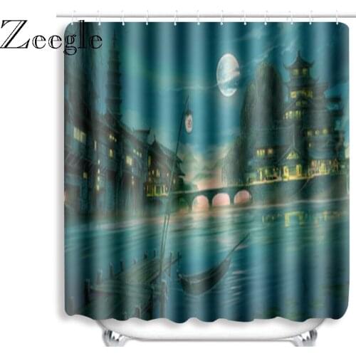 Zeegle Polyester Toilet Curtain Cartoon Bathroom Shower Curtain Toilet Decoration Curtain Bathroom Account Bath Accessories