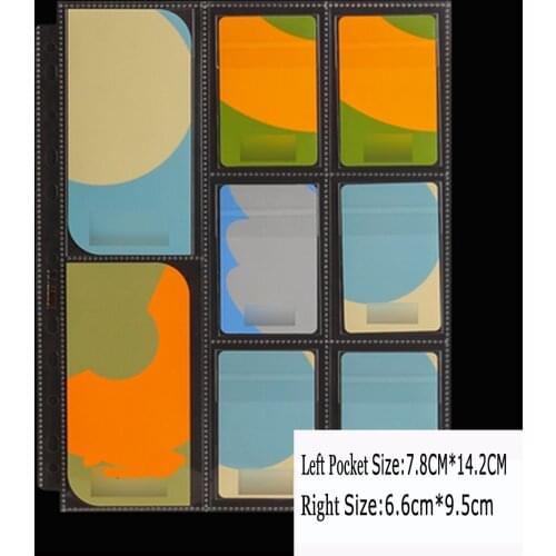 20PCS/LOT irregular 8 Pockets Transparent Card Pages Cards Holder Protector For Coin/Stamp/Ticket Album Page loose-leaf 11 hole