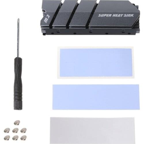 For Ps5 SSD Nvme 1Set M.2 SSD NVMe NGFF Heat Sink Aluminum Heatsink Thermal Pad for M2 2280 SSD Hard Disk Desktop PC Cooler