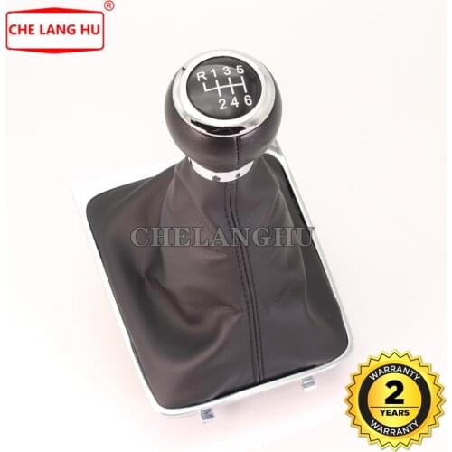 Manual 6 Speed Gear Stick shift knob Level leather Boot For VW Passat B6 Variant Wagon 2006 2007 2008 2006 2010 Car-styling