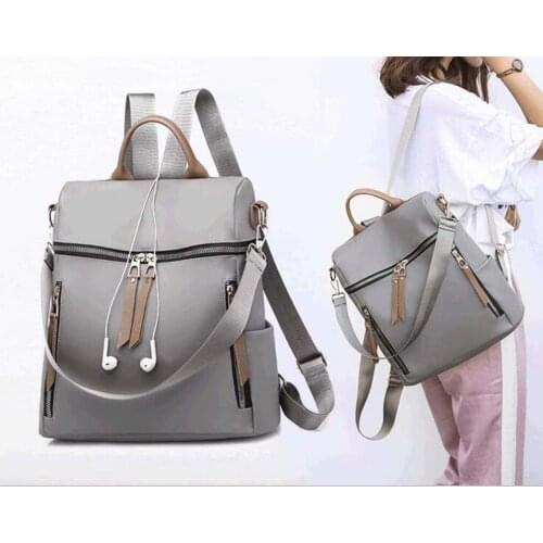 Hot Sale Womens Fashion Style Double Zipper Waterproof Oxford Shoulder Bags Casual High Capacity Backpack School Bag