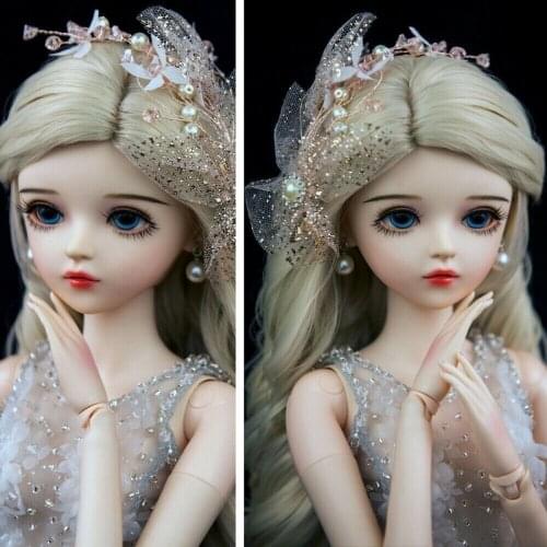24" 1/3 Ball Jointed BJD Doll Girl Toy + Face Makeup + Changeable Eyes + Clothes Movie & TV Educational In-Stock Items