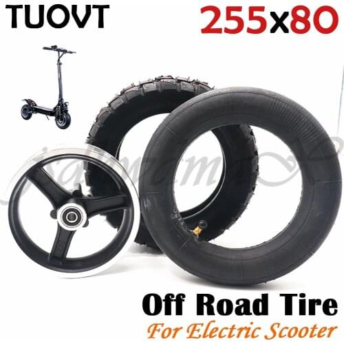 TUOVT 255x80 (10x3.0) Electric Scooter Tires Electric Scooter Tires Inflatable Inner and Outer Tires Widened Non-slip Tires