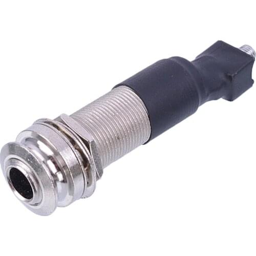 Tooyful Durable Metal Cylinder Guitar EQ Piezo Pickup Endpin 6.35mm(1/4inch) Jack Socket