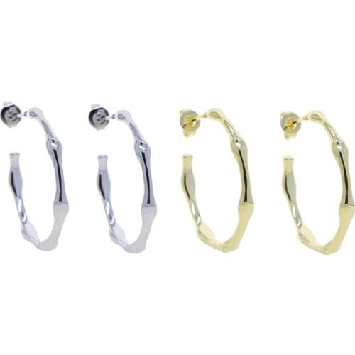 High Quality Gold Color Irregular Smooth Wave Round Circles Huggie Hoops For Women 2021 Summer Fashion Vintage French Earrings