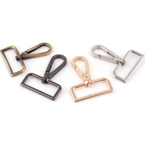 5pcs 38mm Swivel Clasp Swivel Hook Metal Swivel Lobster Claw Clasp Push Gate Snap Hook Purse Hardware