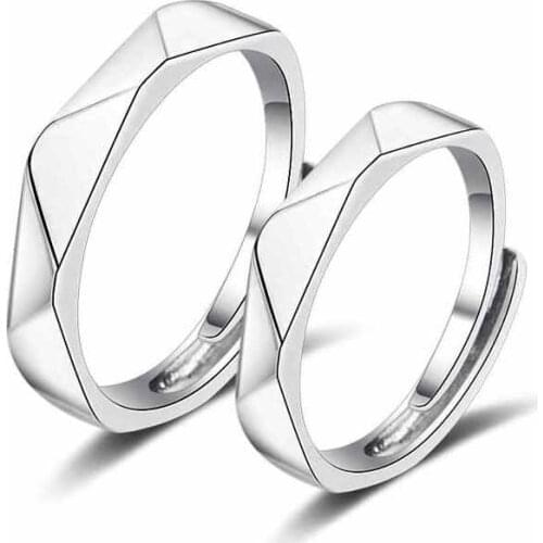 New Simple Shape 925 Sterling Silver Ring Fashion Couple Jewelry Rings Sets Women Rings For Party Big Sale