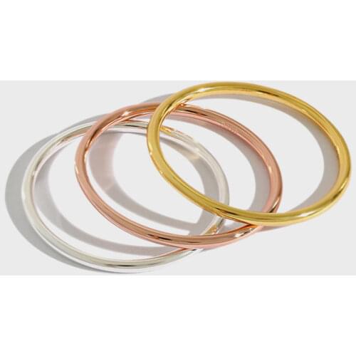 1.2mm THIN Minimalism Authentic S925 Sterling Silver FINE Jewelry Polished Ring Geometric TLJ526