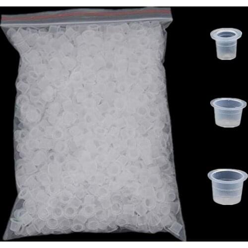1000pcs Plastic 8mm 11mm 15mm Clear Tattoo Ink Cups Caps Holder Permanent Makeup Pigment Ink Caps Cups Tattoo Accessories