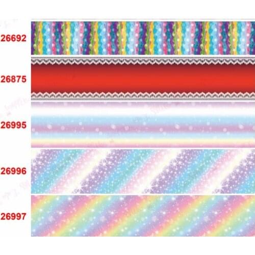 16mm-75mm Colorful Dream Series Graffiti Printing Grosgrain/Enemy Ribbon DIY Christmas Party Bow Decoration 50 Yards/Volume
