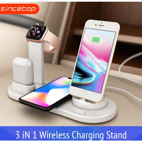 3 in 1 Wireless Charging Dock Holder Station for iPhone Airpods Apple Watch Rotary charger base for IPhone Android Type-C huawei