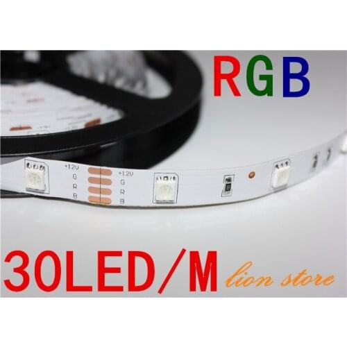 5m/lot Non waterproof LED strip 5050 SMD 12V flexible light 30LED/m,5m 150LED,RGB White,warm White ,cold white Blue,Green,Red