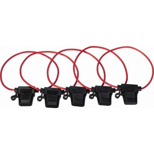 5pcs New Waterproof Amp In Line 5pcs Stanard Blade Type Fuse Holder Fuses Car Auto