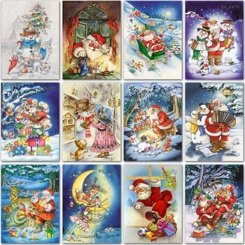 5D DIY Diamond painting Christmas girl Santa Claus snowman Full Square Diamond embroidery Cross stitch Full Round Diamond mosaic
