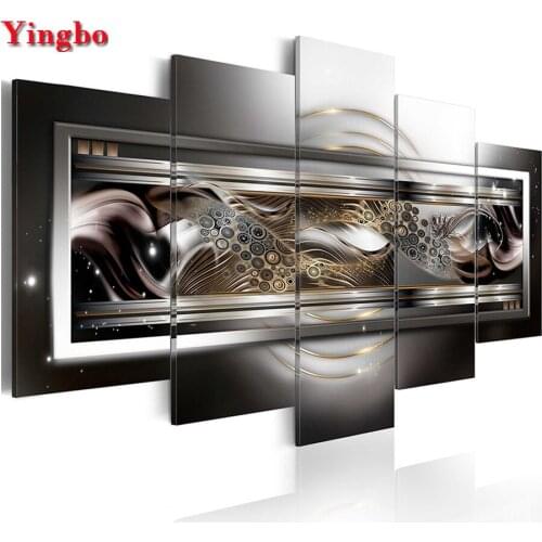 5D DIY Diamond Painting Cross Stitch kit Abstract Diamond Embroidery 5 Panel Full RoundSquare mosaic pattern Modern Minimalist