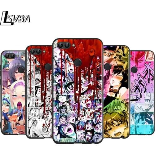 Anime Girl Cute Faces for Huawei P Smart Z S Plus 2020 2019 Nova 5T 5i 5 4e 4 3i 3e 3 2i Phone Case Bright Black Cover