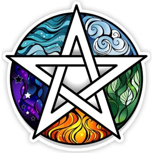 B0781# Self-adhesive Decal Wiccan Pentacle Meaning and Origins Car Sticker Waterproof Auto Decors on Bumper Rear Window Laptop