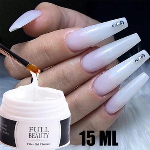 4Color Quick Build Nail Extension Gel 15ml Acrylic White Clear Nude Pink Light Pink UV Gel Manicure Long Form Nail Tools