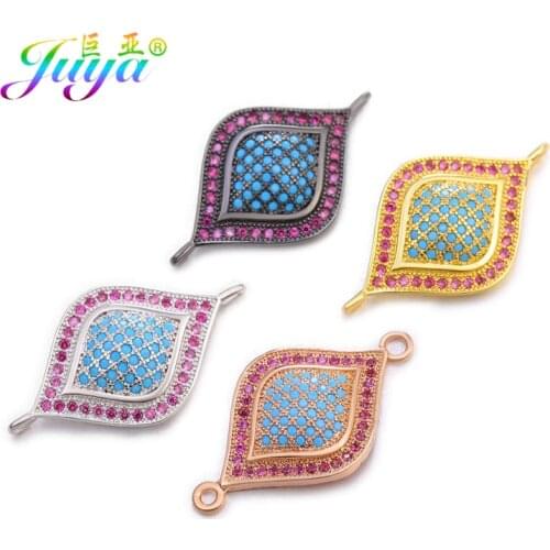 Juya DIY Connectors Accessories Supplies Greek Turkish Evil Eye Charms For Handmade Needlework Jewelry Making Components