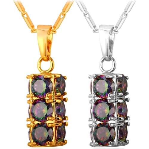 Collare Crystal Pendent Drop-Water Gold/Silver Color Wholesale Wedding/Bridal Jewelry Full CZ Necklace Women P228