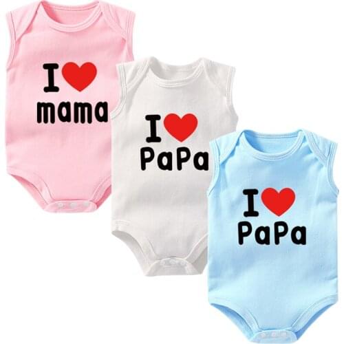 OkayMom 100% Cotton Newborn Rompers Clothes Love PaPa MaMa Baby Girls Boys Overalls Roupas de bebe Infant Baby Jumpsuit Clothing